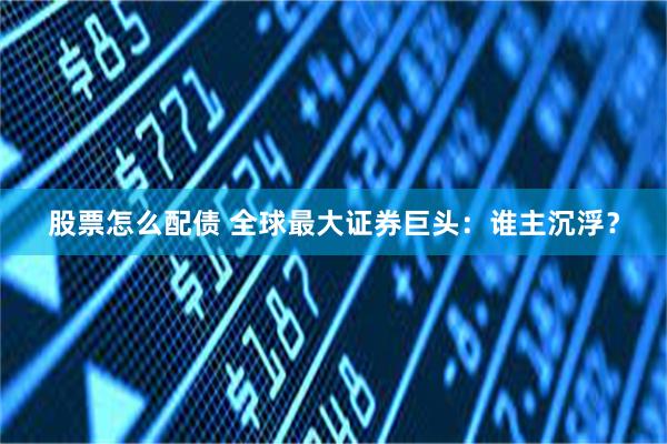 股票怎么配债 全球最大证券巨头：谁主沉浮？