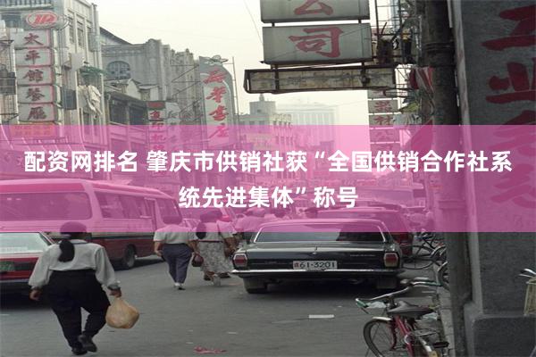 配资网排名 肇庆市供销社获“全国供销合作社系统先进集体”称号