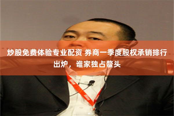 炒股免费体验专业配资 券商一季度股权承销排行出炉，谁家独占鳌头