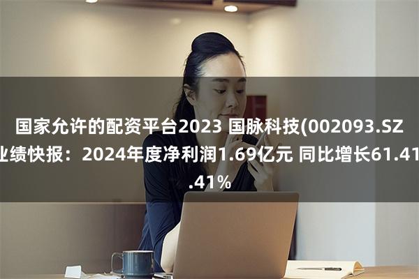 国家允许的配资平台2023 国脉科技(002093.SZ)业绩快报：2024年度净利润1.69亿元 同比增长61.41%