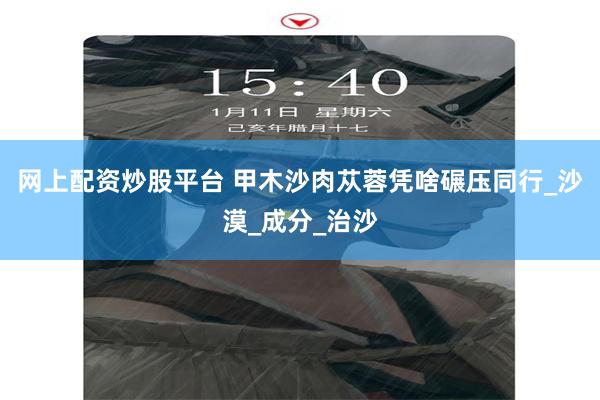 网上配资炒股平台 甲木沙肉苁蓉凭啥碾压同行_沙漠_成分_治沙