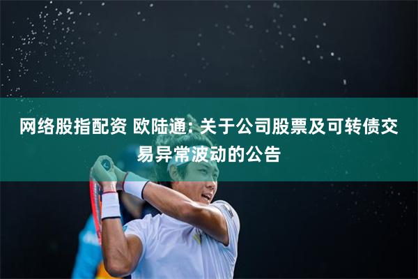 网络股指配资 欧陆通: 关于公司股票及可转债交易异常波动的公告