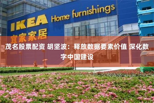茂名股票配资 胡坚波:释放数据要素价值 深化数字中国建设
