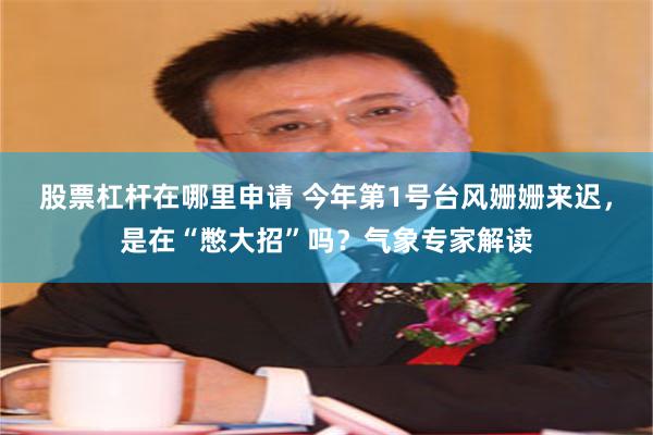 股票杠杆在哪里申请 今年第1号台风姗姗来迟，是在“憋大招”吗？气象专家解读