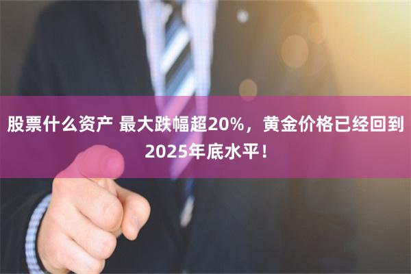 股票什么资产 最大跌幅超20%，黄金价格已经回到2025年底水平！