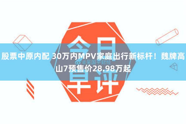 股票中原内配 30万内MPV家庭出行新标杆！魏牌高山7预售价28.98万起