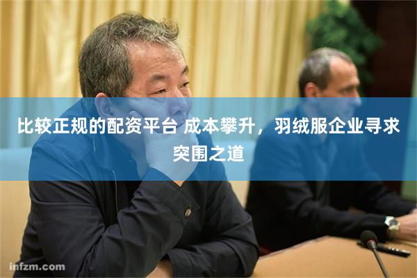 比较正规的配资平台 成本攀升，羽绒服企业寻求突围之道