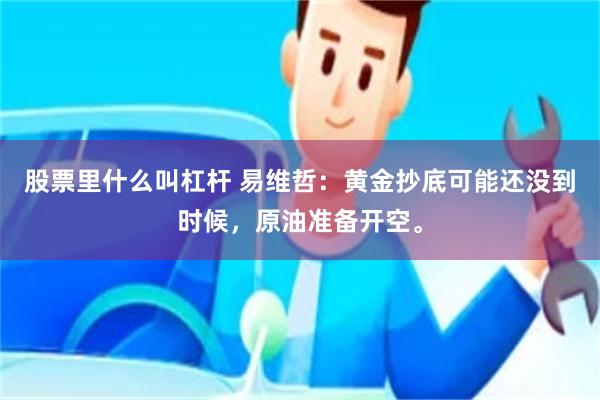 股票里什么叫杠杆 易维哲：黄金抄底可能还没到时候，原油准备开空。