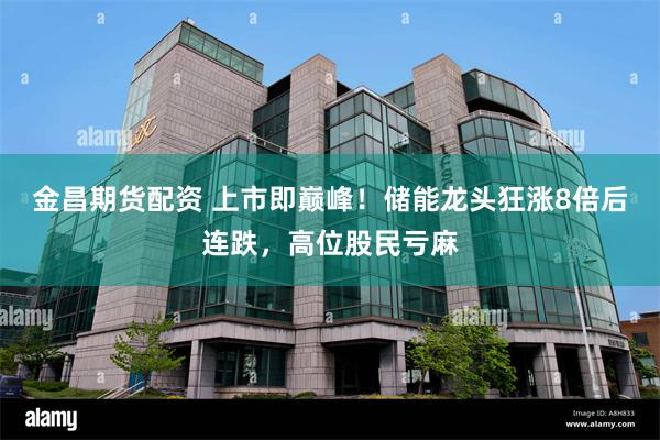 金昌期货配资 上市即巅峰！储能龙头狂涨8倍后连跌，高位股民亏麻