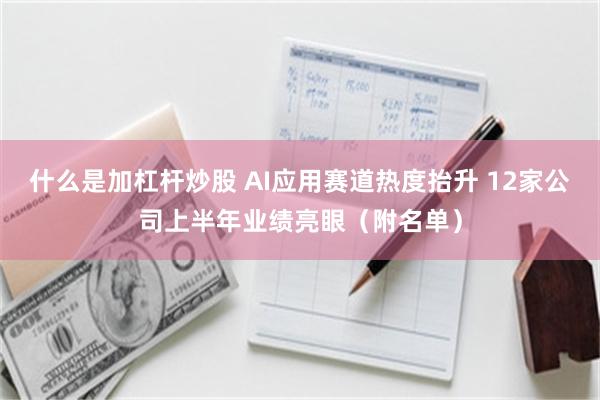 什么是加杠杆炒股 AI应用赛道热度抬升 12家公司上半年业绩亮眼（附名单）