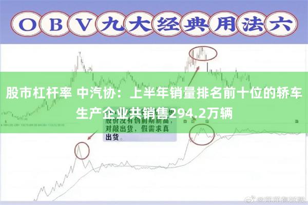 股市杠杆率 中汽协：上半年销量排名前十位的轿车生产企业共销售294.2万辆