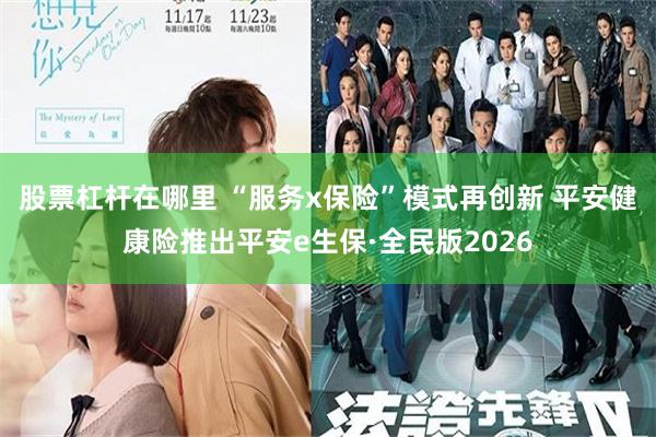 股票杠杆在哪里 “服务x保险”模式再创新 平安健康险推出平安e生保·全民版2026